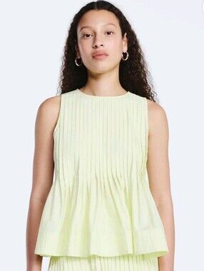 Free Assembly Women's and Women's Plus Sleeveless Pintuck Peplum Top